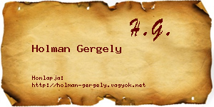 Holman Gergely névjegykártya
